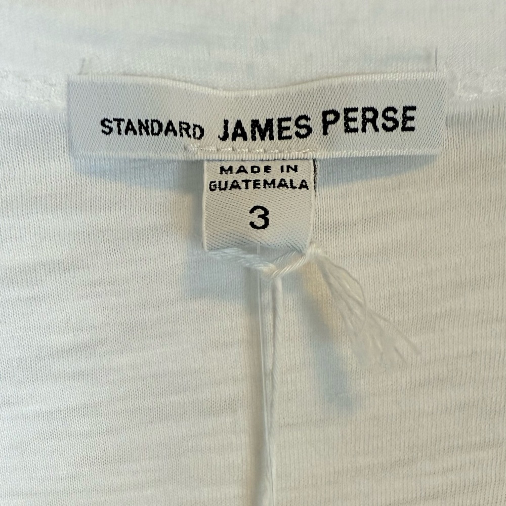 James Perse Classic White Cotton Blend Slub Tee T-Shirt NWT - Picture 6 of 10